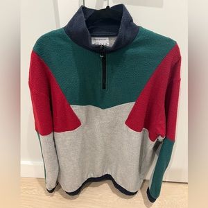 Vintage color block quarter zip